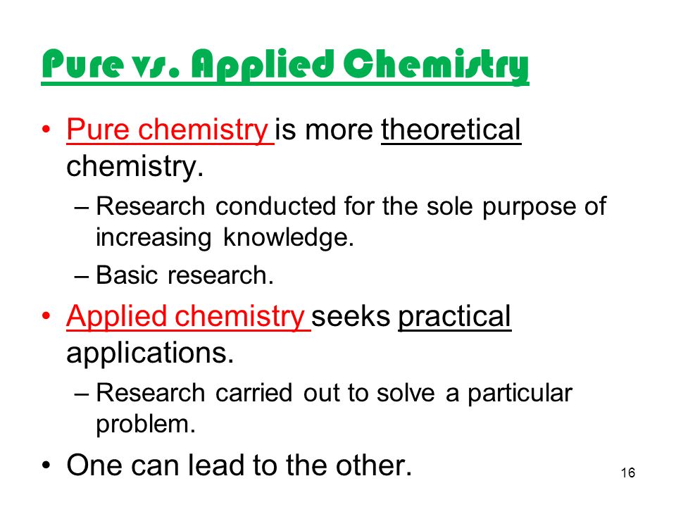 What is Applied Chemistry All About
